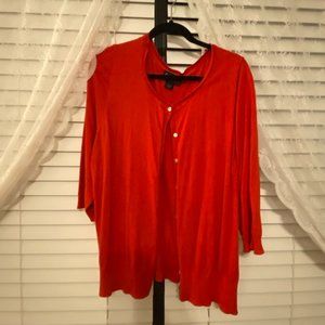 Lane Bryant 22/24 Red 3/4 sleeve cardigan